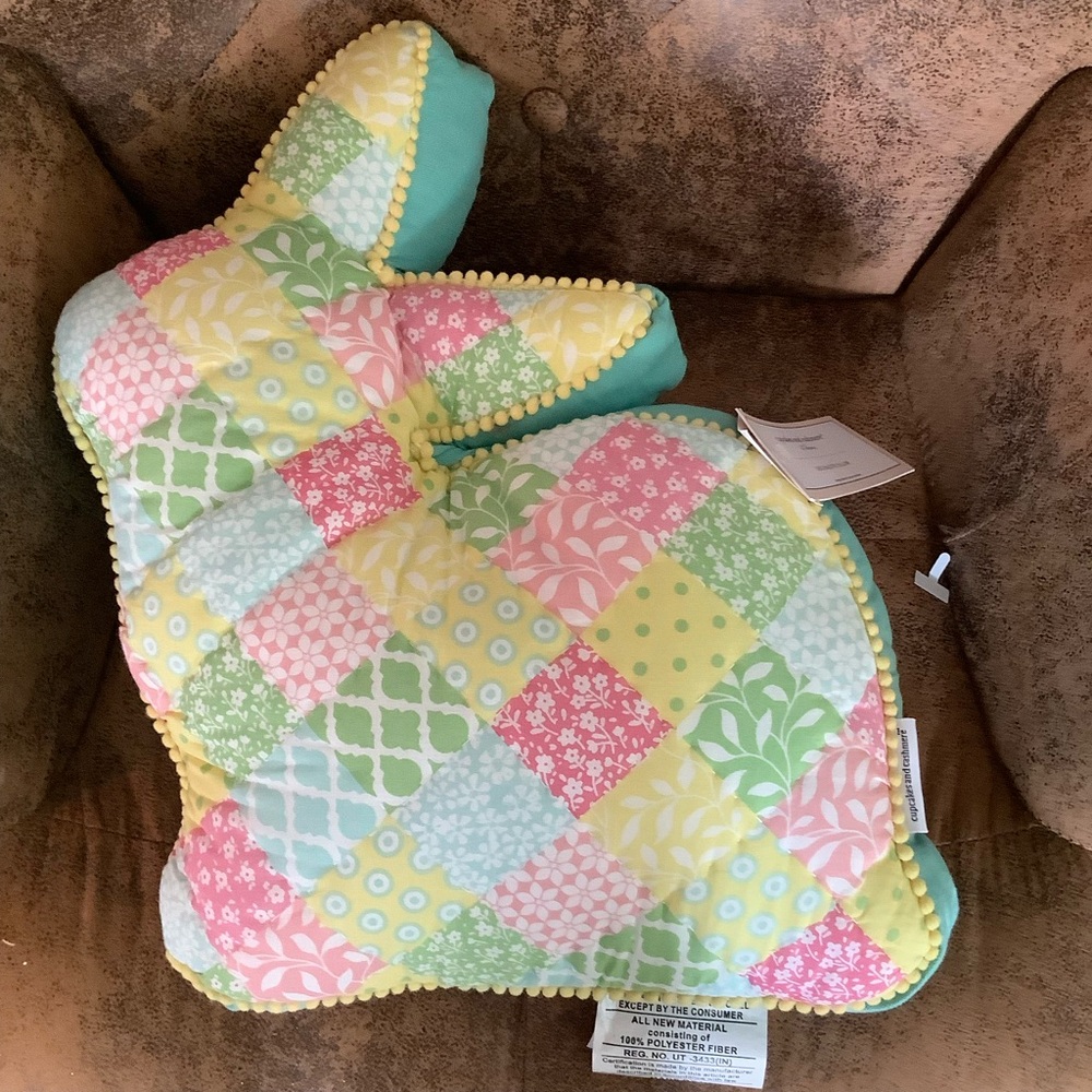 New Cupcakes and Cashmere at Home Easter Bunny Quilted Pillow